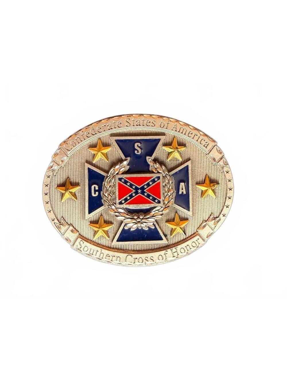 Rare vintage Southern Cross of Honor Confederate States of America Belt Buckle